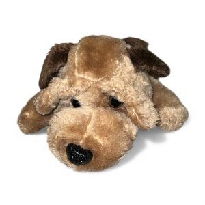 Vtg 1986 RAFFOLER Made in Korea Toy Brown Dog SHAR-PEI Wrinkles PLUSH PUPPY 10"